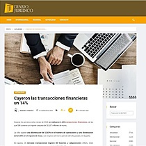 Cayeron las transacciones financieras un 14%